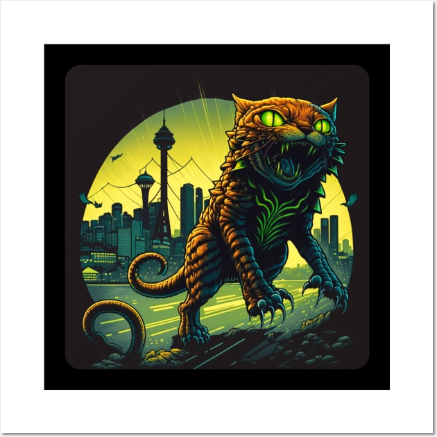 Zombie Angry Kitten - Cute but Deadly Halloween Cat Wall Art by JojoArtEvo